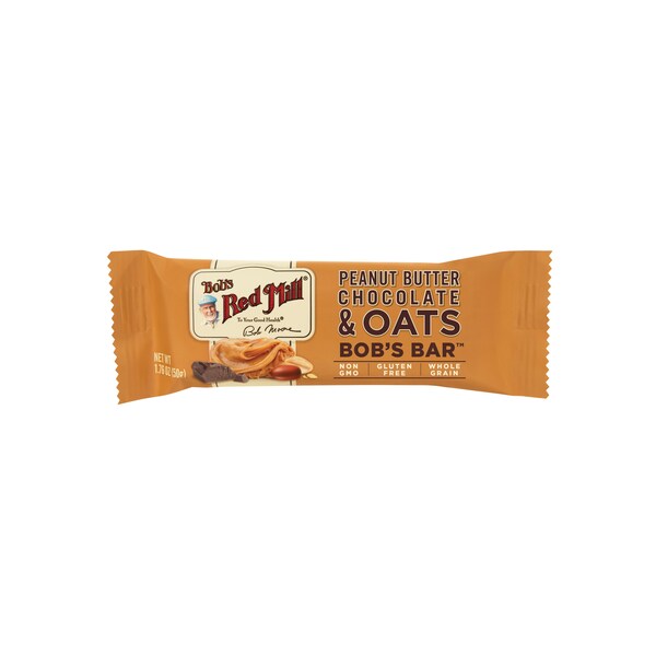 Barra de mantequilla de cacahuate, chocolate y avena de Bob's Red Mill de 1.76 oz., paquete de 144 - 7034R1212