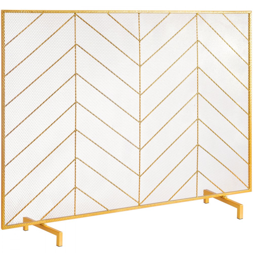 VEVOR Fireplace Screen Single Panel, Sturdy Iron Mesh Fireplace Screen, 38.6"(L) x29.8"(H) Spark Guard Cover, Simple Installation, Free Standing Fire Fence Grate for Living Room Home Decor Modern - BLMJSJY3545IAWNY0V0