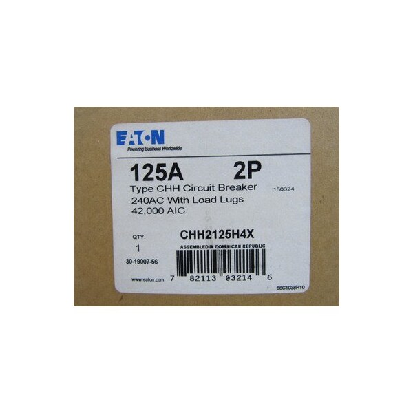 Eaton Molded Case Breakers MCCBs CHH 2P 125A 240V 50/60Hz 1Ph - CHH2125H4X