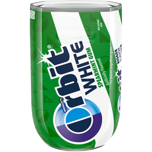 Orbit White Chicle de Menta sin Azúcar con 15 Piezas, Paquete de 90 - 388213
