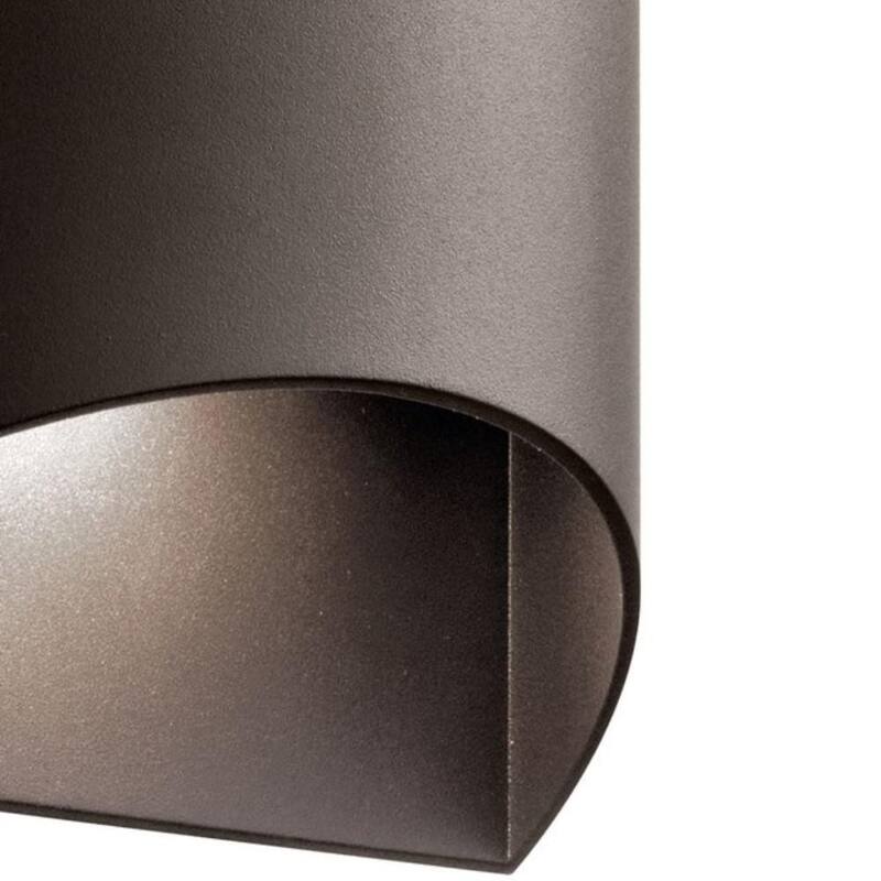 KICHLER Wesley 7.5 pulgadas 1-Luz Linterna de Pared Exterior de Bronce Arquitectónico con LEDs Integrados (Paquete de 1) - 49278AZTLED