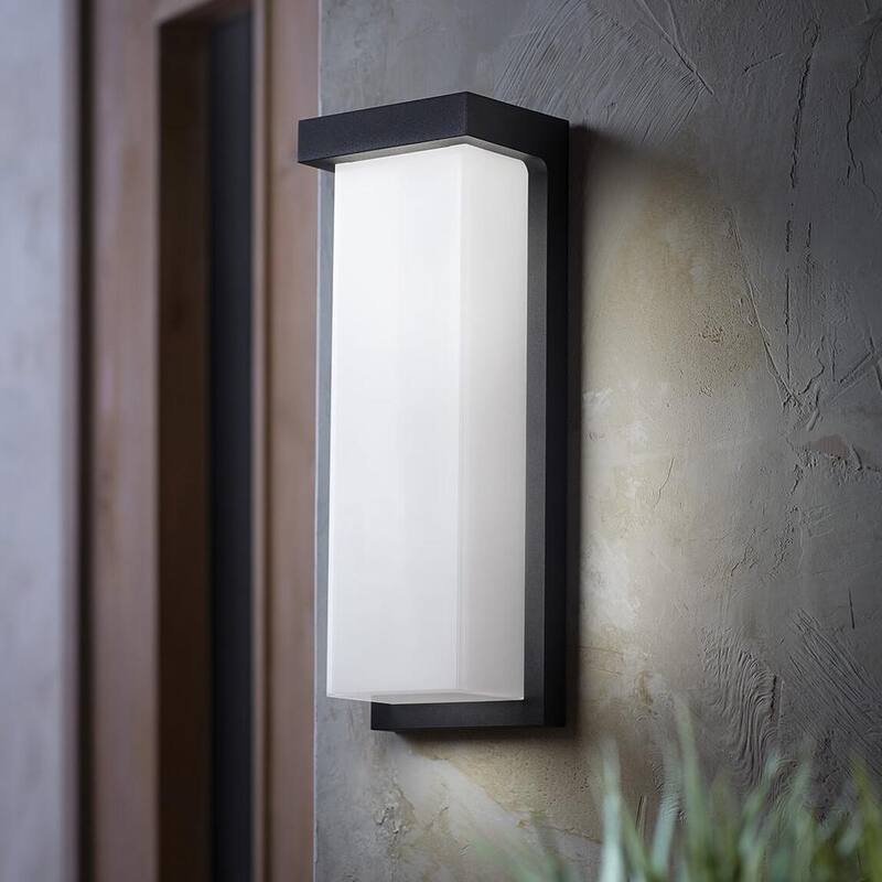Artika Skeet Negro Moderna Linterna de luz integrada LED para exteriores con cableado duro para garaje y porche - SKT-BL