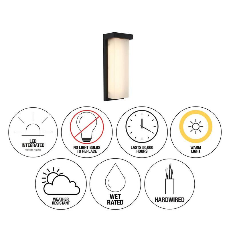 Artika Skeet Negro Moderna Linterna de luz integrada LED para exteriores con cableado duro para garaje y porche - SKT-BL