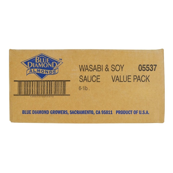 Almendras Blue Diamond Wasabi y Salsa de Soya 16 oz. en Paquete de 6 - 05537