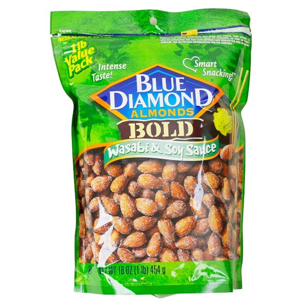 Almendras Blue Diamond Wasabi y Salsa de Soya 16 oz. en Paquete de 6 - 05537