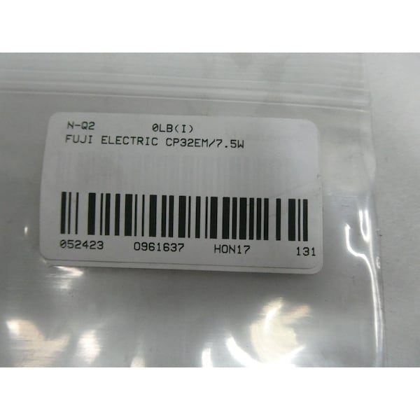 Fuji Electric Miniature Circuit Breaker, CP32E Series, 7.5A, 2 Pole, 250V AC - CP32EM/7.5W