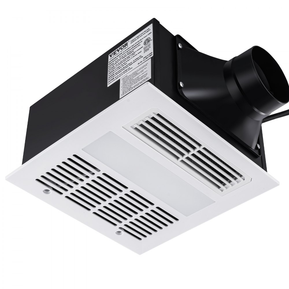 VEVOR Bathroom Exhaust Fan, 1500W Heating, 110 CFM High-Efficiency Ventilation, 1.5sones Low Noise Operation, Energy-Saving Bathroom Ceiling Fan, Need For Attic Access, For Various Ceilings - DDYSPQSS110CFDHMQV1