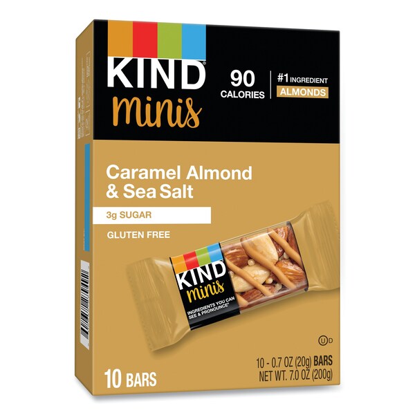 Barras pequeñas, Nueces de Almendra con Caramelo/Sal Marina, 0.7 oz, Paq. de 10 - 27960