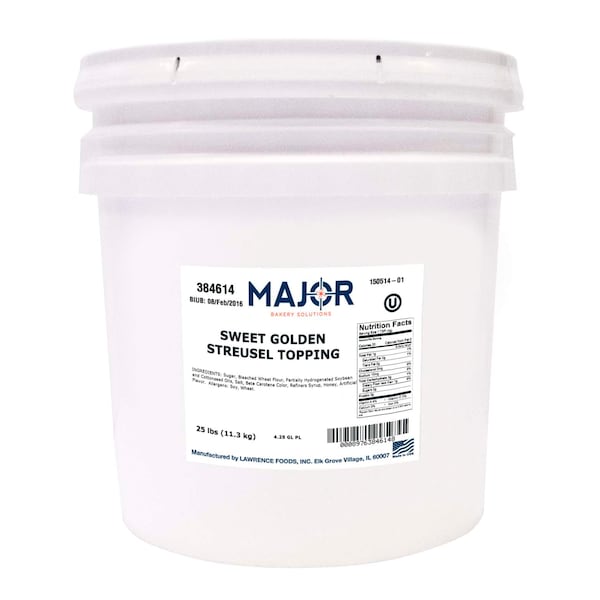 Soluciones principales para panaderías: Topping dulce de streusel dorado de 25 lbs - 384614