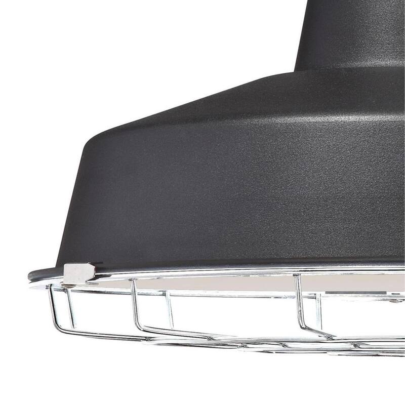 Luz de granero exterior Westinghouse Academy 1-Light Textured Black Dimmable LED Sconce con jaula removible de níquel brillante, amigable con el cielo oscuro - 6131300