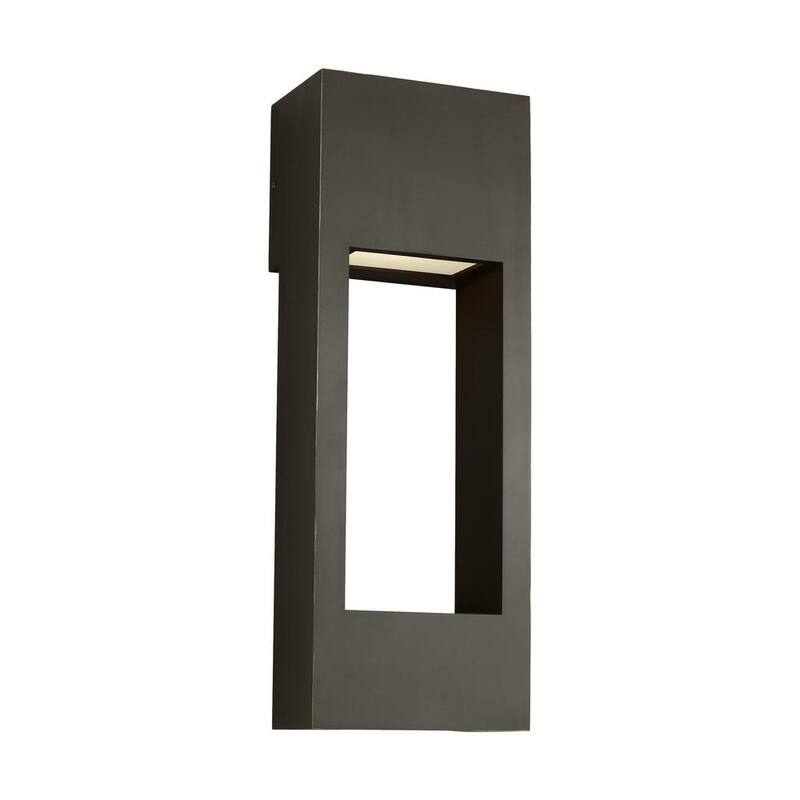 Lámpara de pared grande para exteriores con dos luces en bronce antiguo y tecnología LED, marca Generation Lighting Testa (paquete de 1) - 8757793S-71