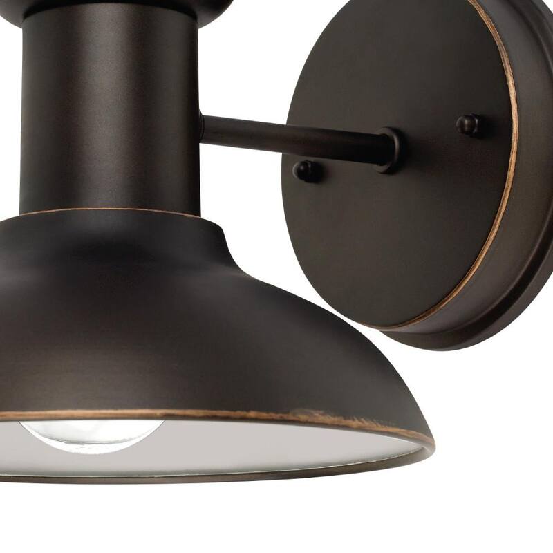 Globo Eléctrico Jamenson, Aplique de Pared Farmhouse de Interior/Exterior de Bronce Aceitado con 1 Luz (Paquete de 2) - 44305