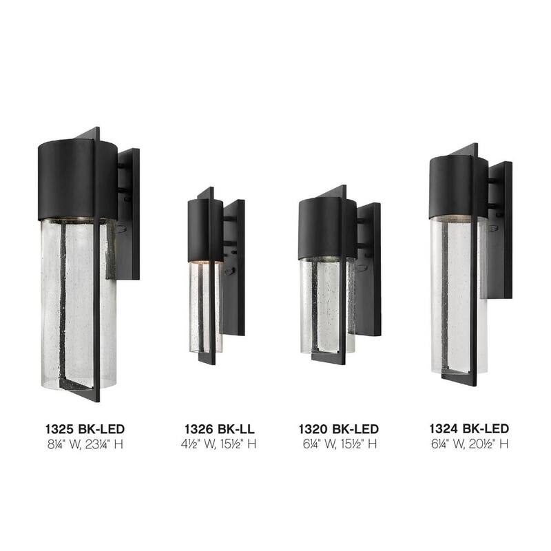 Refugio Hinkley Shelter Linterna montada en pared LED extra pequeña para exteriores, color negro - 1326BK-LL