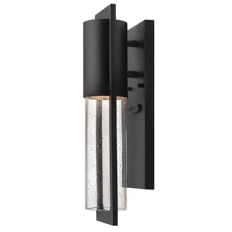 Refugio Hinkley Shelter Linterna montada en pared LED extra pequeña para exteriores, color negro - 1326BK-LL