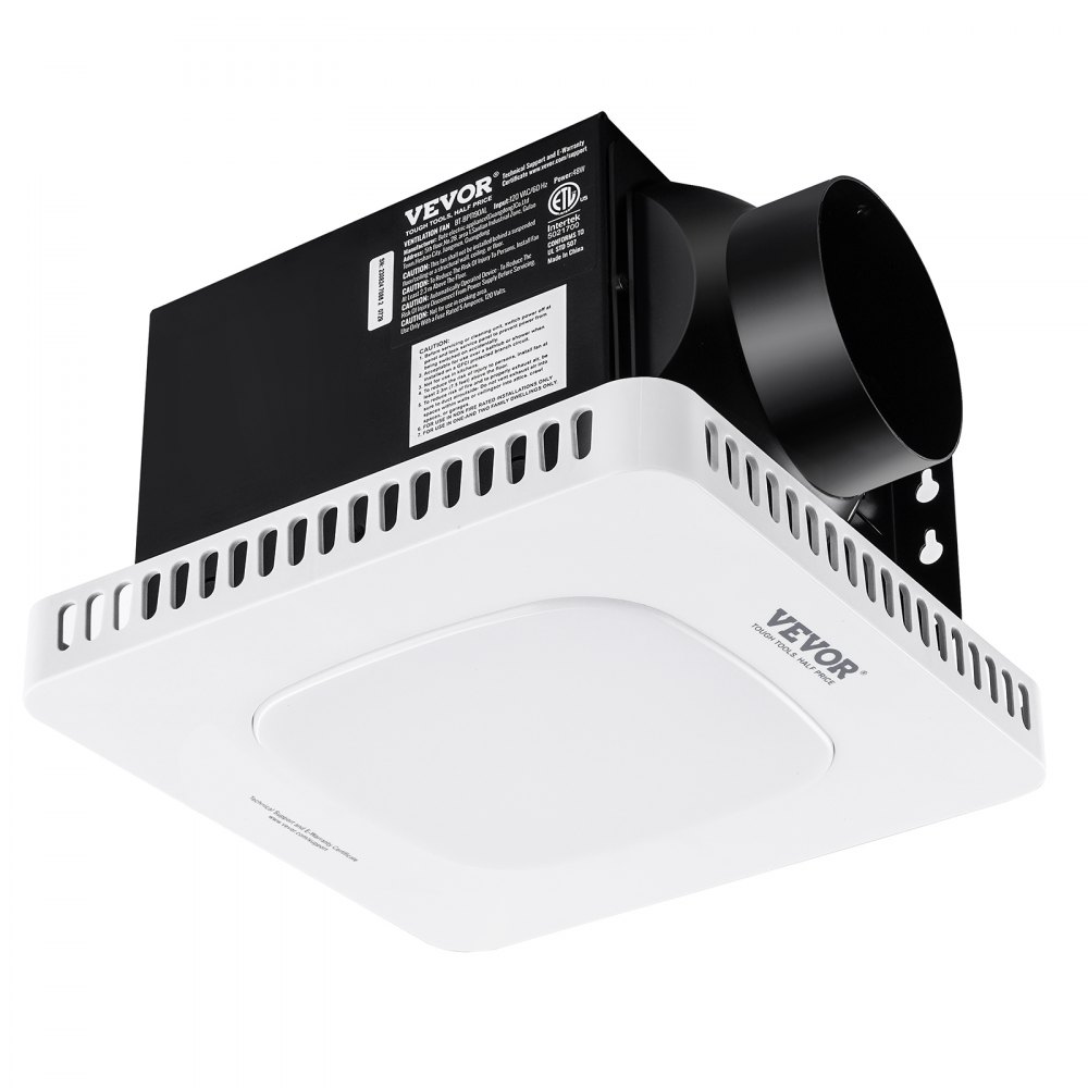 VEVOR Bathroom Exhaust Fan, 80 CFM High-Efficiency Ventilation, 1.5sones Low Noise Operation All-Copper Motor, Energy-Saving Bathroom Ceiling Fan, No Need For Attic Access, For Various Ceilings - DDYSPQSWS80CFKUDIV1