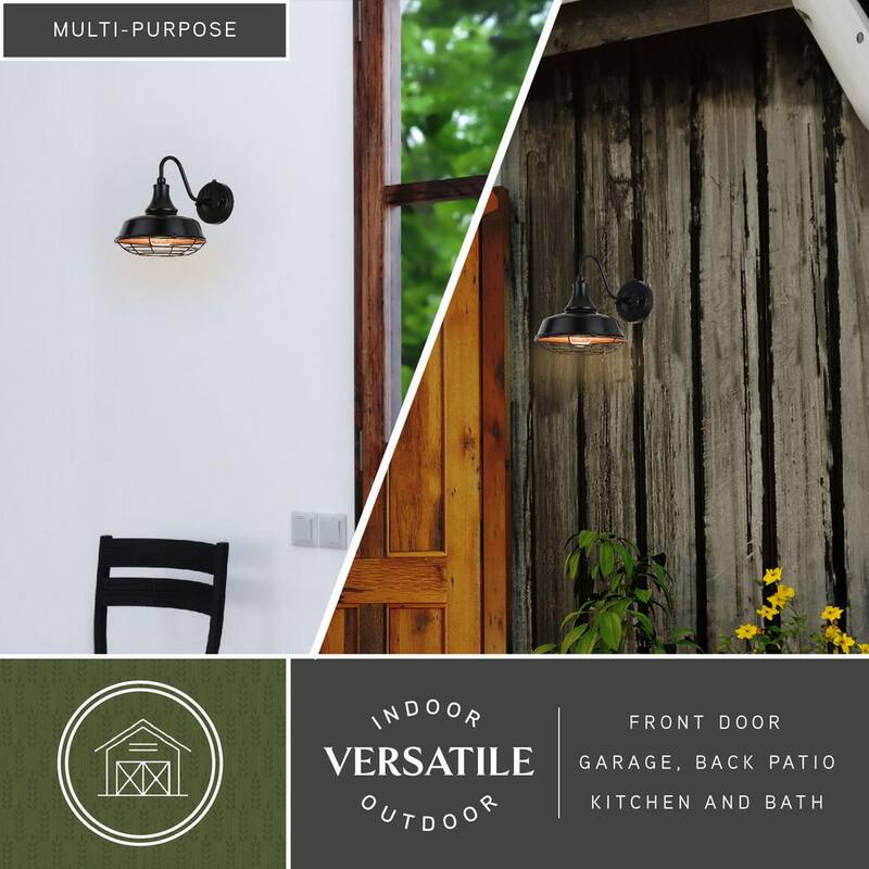 VAXCEL Dorado 1-Light Dusk to Dawn Bronze Industrial Outdoor Wall Barn Lantern with Metal Cage Cover - T0610

Lámpara de pared exterior industrial VAXCEL Dorado de 1 luz al amanecer con cubierta de jaula de metal en bronce - T0610