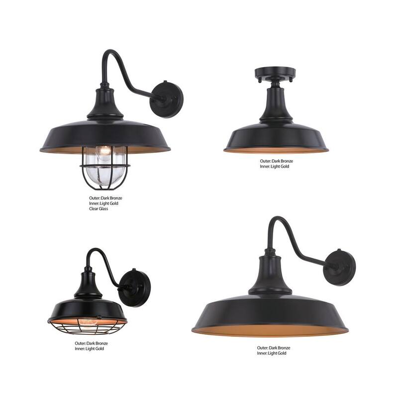VAXCEL Dorado 1-Light Dusk to Dawn Bronze Industrial Outdoor Wall Barn Lantern with Metal Cage Cover - T0610

Lámpara de pared exterior industrial VAXCEL Dorado de 1 luz al amanecer con cubierta de jaula de metal en bronce - T0610