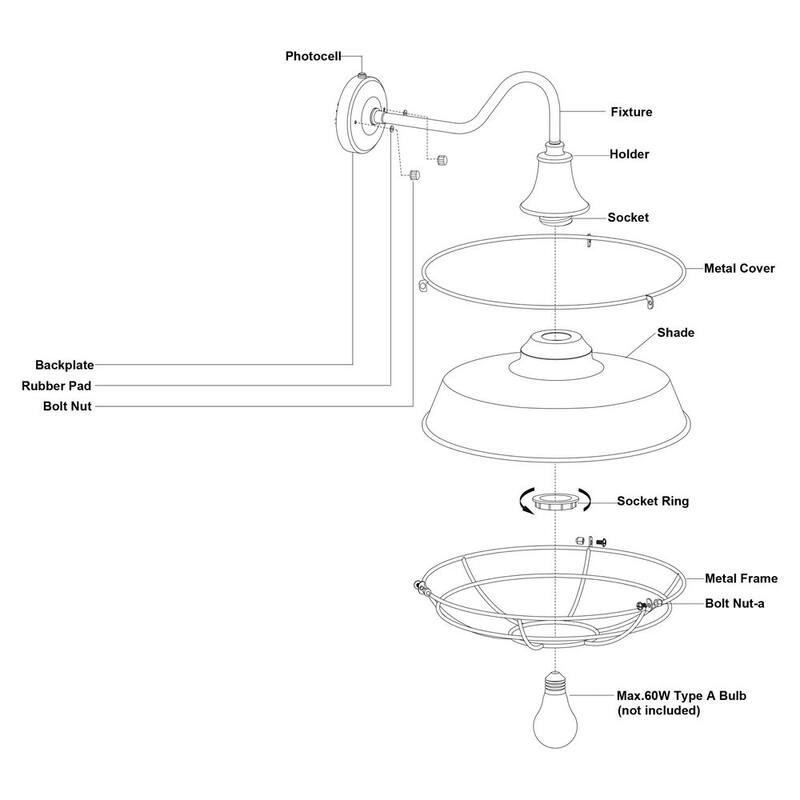 VAXCEL Dorado 1-Light Dusk to Dawn Bronze Industrial Outdoor Wall Barn Lantern with Metal Cage Cover - T0610

Lámpara de pared exterior industrial VAXCEL Dorado de 1 luz al amanecer con cubierta de jaula de metal en bronce - T0610