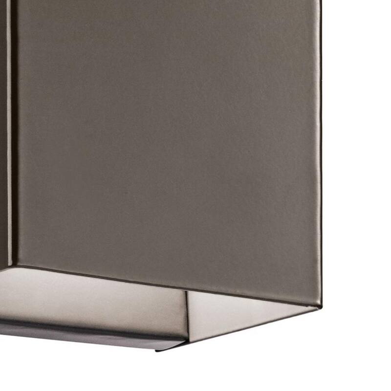 KICHLER Walden 7.25 pulgadas 1-Luz Linterna de Pared de Exterior con Cableado Duro en Bronce Arquitectónico con LED Integrado (Paquete de 1) - 49550AZLED