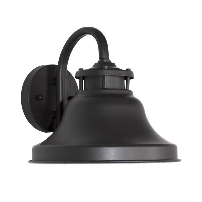 Faro de pared exterior de línea de voltaje Bayport de Designers Fountain de 8.5 pulgadas en bronce oscuro con tecnología Dark Sky y 1 luz, sin foco incluido - 31321-BZ.