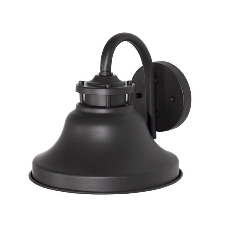 Faro de pared exterior de línea de voltaje Bayport de Designers Fountain de 8.5 pulgadas en bronce oscuro con tecnología Dark Sky y 1 luz, sin foco incluido - 31321-BZ.