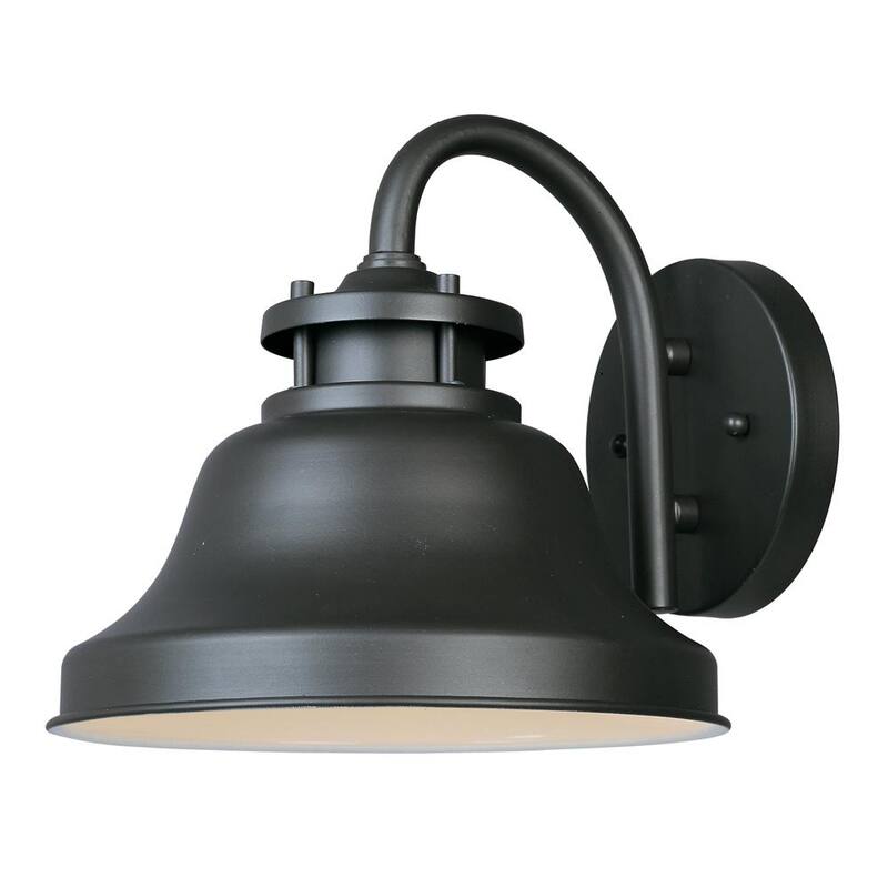 Faro de pared exterior de línea de voltaje Bayport de Designers Fountain de 8.5 pulgadas en bronce oscuro con tecnología Dark Sky y 1 luz, sin foco incluido - 31321-BZ.