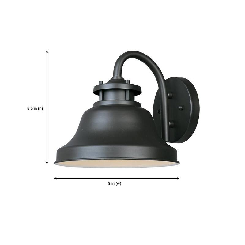 Faro de pared exterior de línea de voltaje Bayport de Designers Fountain de 8.5 pulgadas en bronce oscuro con tecnología Dark Sky y 1 luz, sin foco incluido - 31321-BZ.
