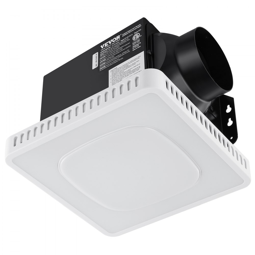 VEVOR Bathroom Exhaust Fan, 8 LED Colors, 110 CFM Efficiency Ventilation, 1.5sones Low Noise All-Copper Motor, Energy-Saving Bathroom Ceiling Fan, Need For Attic Access, For Various Ceilings - DDYSPQSWS110CDGPTV1