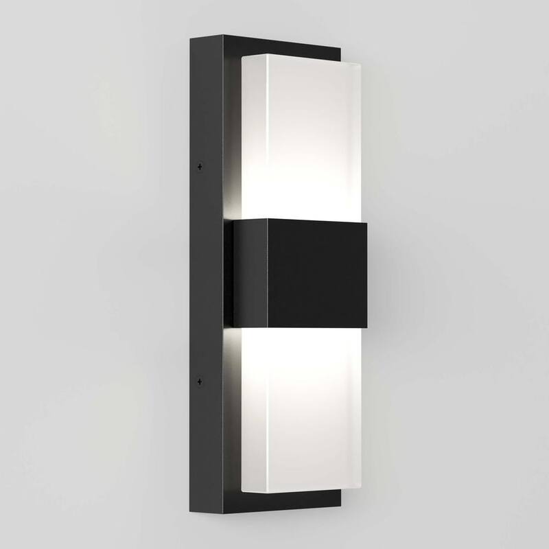 Luminaria de Pared para Garaje y Terraza Integrada de LED Negro Moderno Artika Mazza - Cableado Duro - OUT-MF-CMB