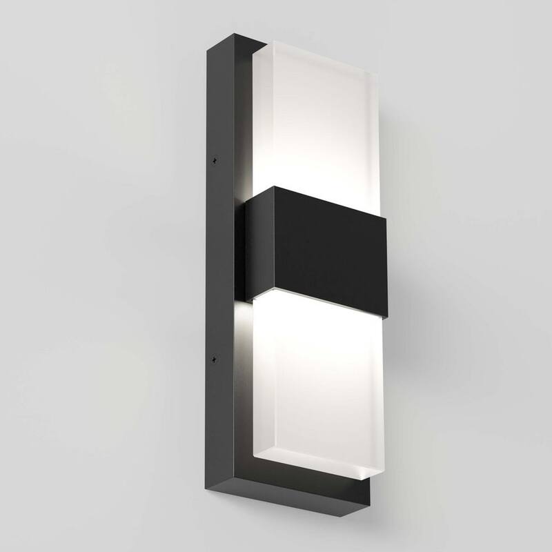 Luminaria de Pared para Garaje y Terraza Integrada de LED Negro Moderno Artika Mazza - Cableado Duro - OUT-MF-CMB