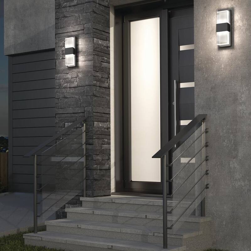 Luminaria de Pared para Garaje y Terraza Integrada de LED Negro Moderno Artika Mazza - Cableado Duro - OUT-MF-CMB