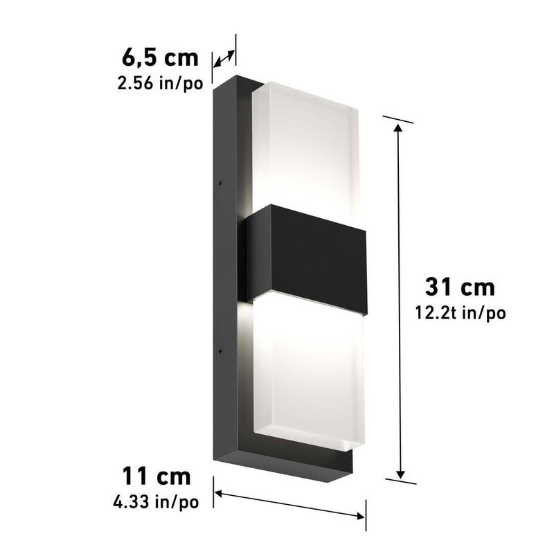 Luminaria de Pared para Garaje y Terraza Integrada de LED Negro Moderno Artika Mazza - Cableado Duro - OUT-MF-CMB
