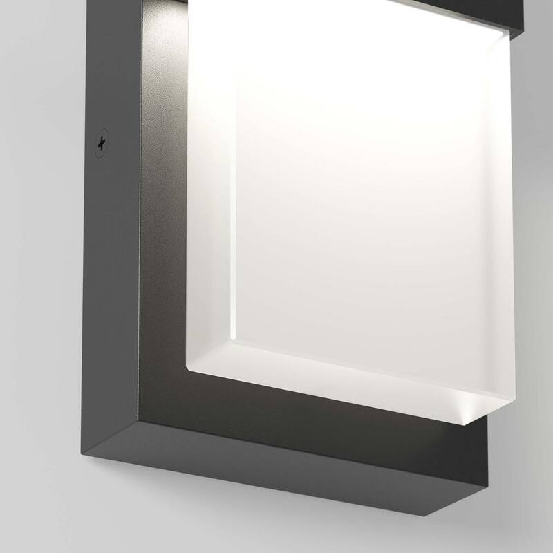 Luminaria de Pared para Garaje y Terraza Integrada de LED Negro Moderno Artika Mazza - Cableado Duro - OUT-MF-CMB