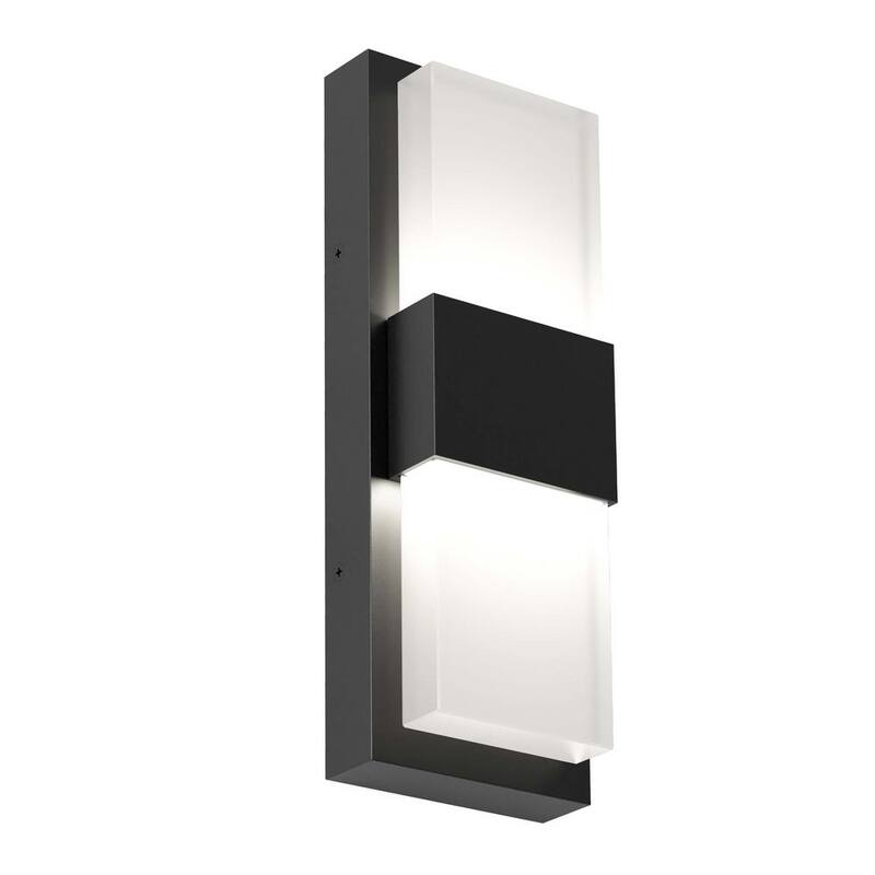 Luminaria de Pared para Garaje y Terraza Integrada de LED Negro Moderno Artika Mazza - Cableado Duro - OUT-MF-CMB