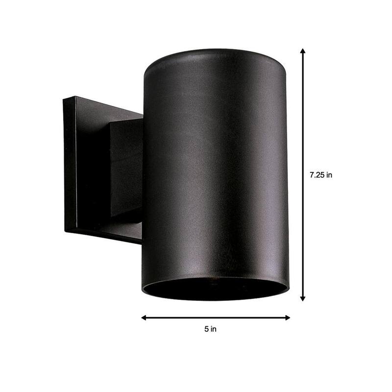 Colección de cilindros de iluminación Progress 5" linterna de pared exterior moderna de polímero negro - P5712-31