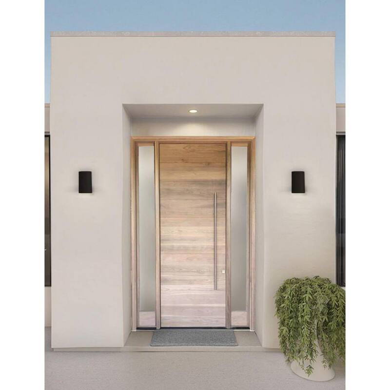 Colección de cilindros de iluminación Progress 5" linterna de pared exterior moderna de polímero negro - P5712-31