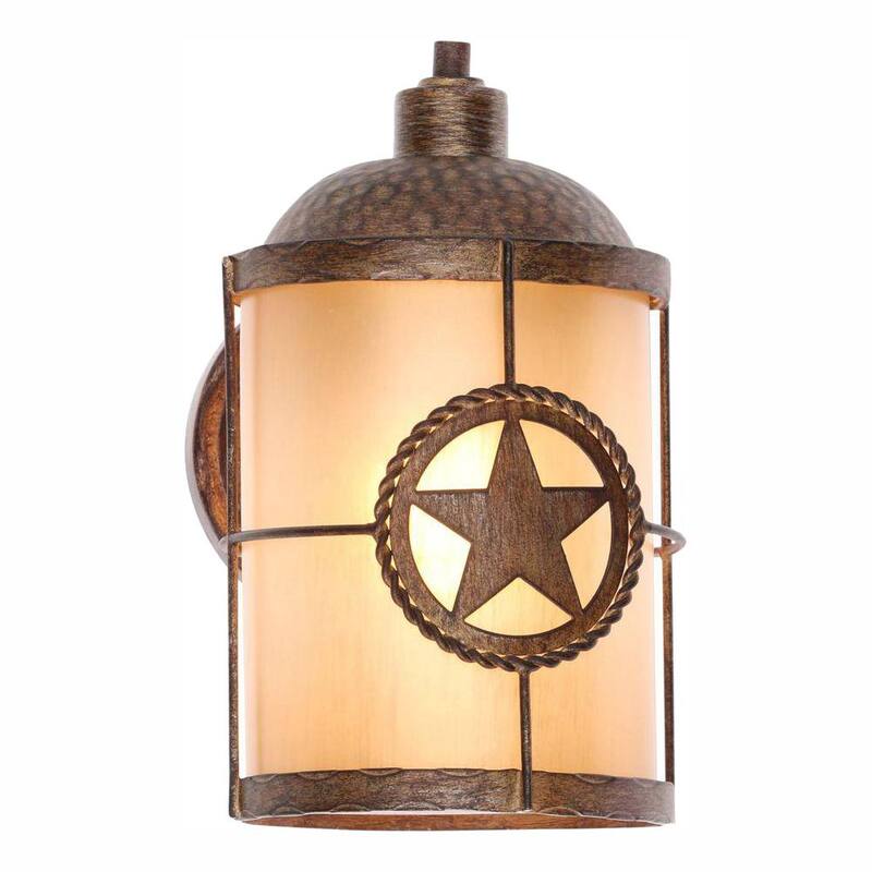 Lámpara de pared exterior Hampton Bay Lone Star de 9.62 in., 1 luz, color Arena del Desierto– 17209