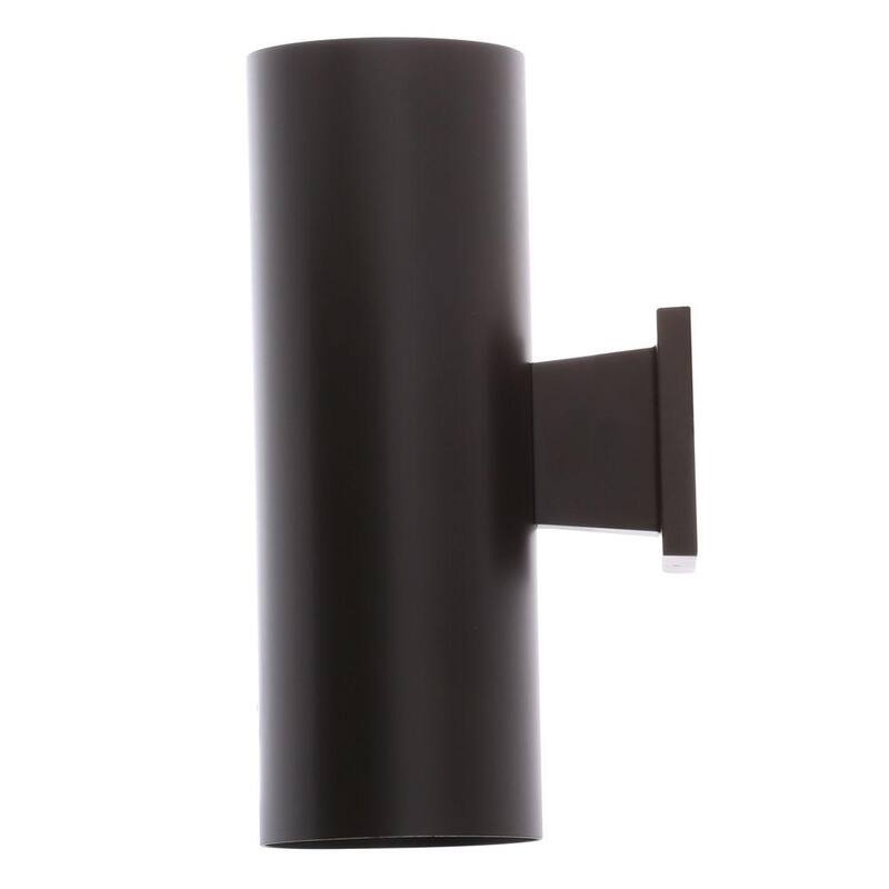 Colección de cilindros de iluminación Progreso, Linterna de pared exterior moderna en bronce antiguo de 5 pulgadas. Salida de luz hacia arriba y hacia abajo - P5675-20