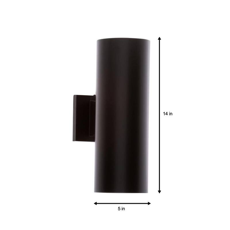 Colección de cilindros de iluminación Progreso, Linterna de pared exterior moderna en bronce antiguo de 5 pulgadas. Salida de luz hacia arriba y hacia abajo - P5675-20