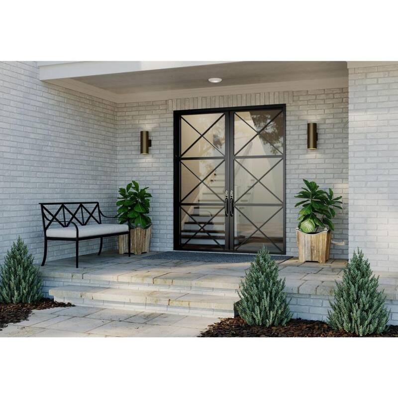 Colección de cilindros de iluminación Progreso, Linterna de pared exterior moderna en bronce antiguo de 5 pulgadas. Salida de luz hacia arriba y hacia abajo - P5675-20