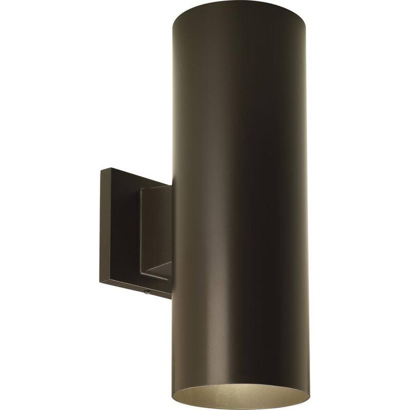 Colección de cilindros de iluminación Progreso, Linterna de pared exterior moderna en bronce antiguo de 5 pulgadas. Salida de luz hacia arriba y hacia abajo - P5675-20