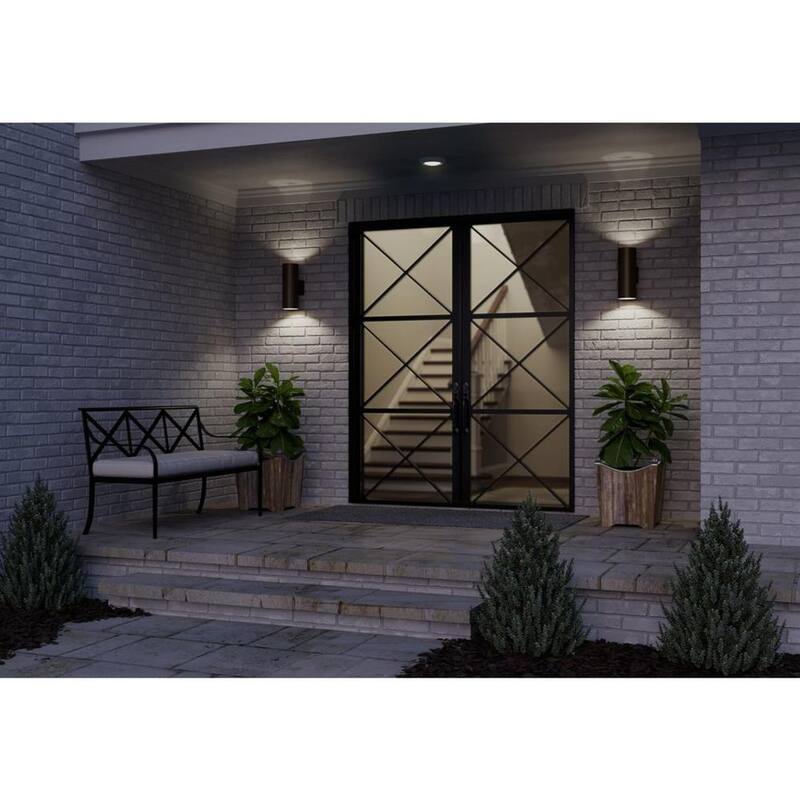 Colección de cilindros de iluminación Progreso, Linterna de pared exterior moderna en bronce antiguo de 5 pulgadas. Salida de luz hacia arriba y hacia abajo - P5675-20