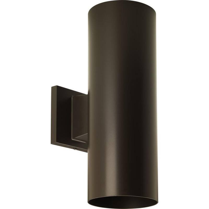 Colección de cilindros de iluminación Progreso, Linterna de pared exterior moderna en bronce antiguo de 5 pulgadas. Salida de luz hacia arriba y hacia abajo - P5675-20