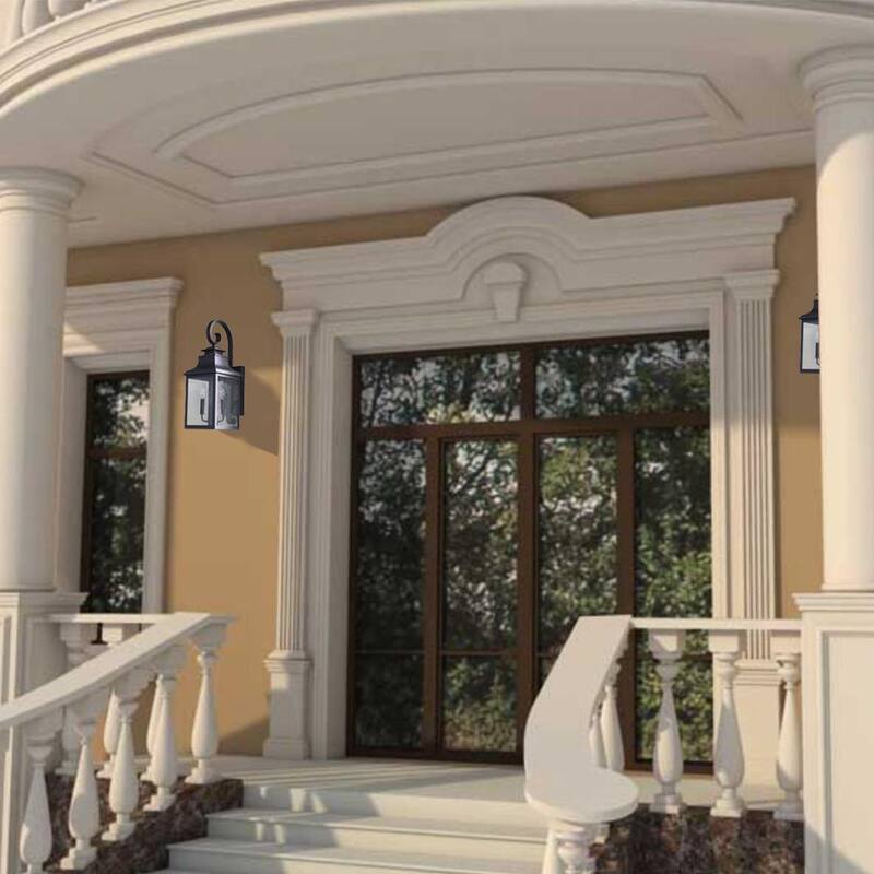 Lámpara de pared exterior sin marca Morgan de 2 luces - ELW2283BL