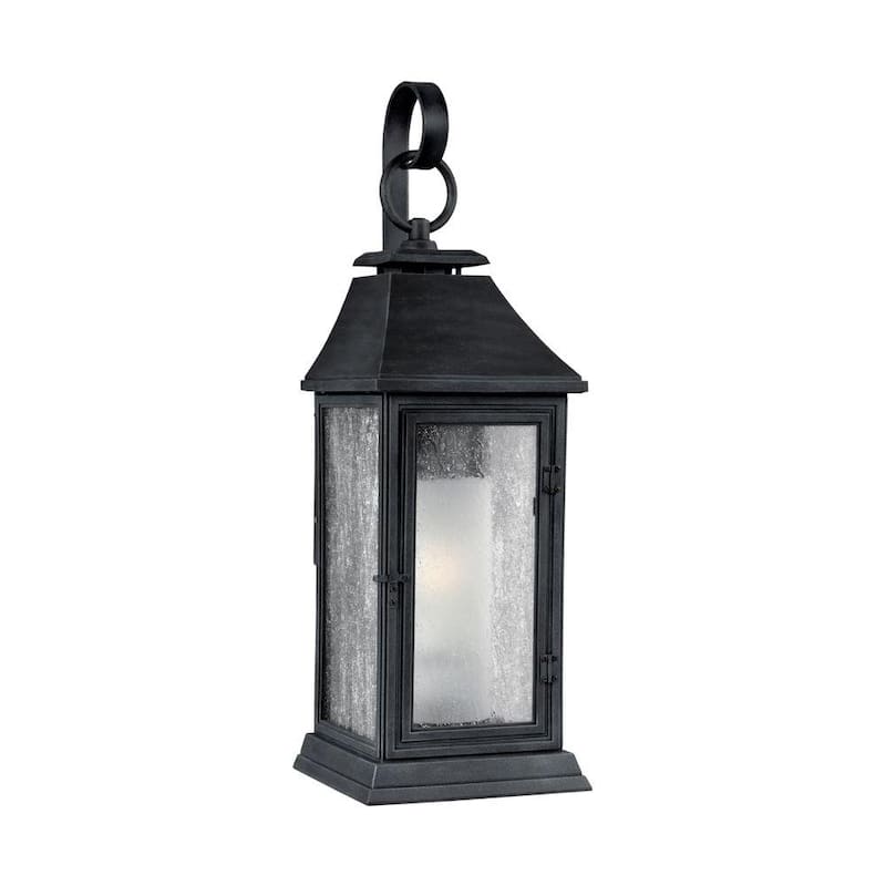 Iluminación de generación Linterna Pastor 1-Luz Oscuro Zinc Envejecido al Aire Libre 11.75 pulgadas Aplique de Linterna de Pared - OL10601DWZ