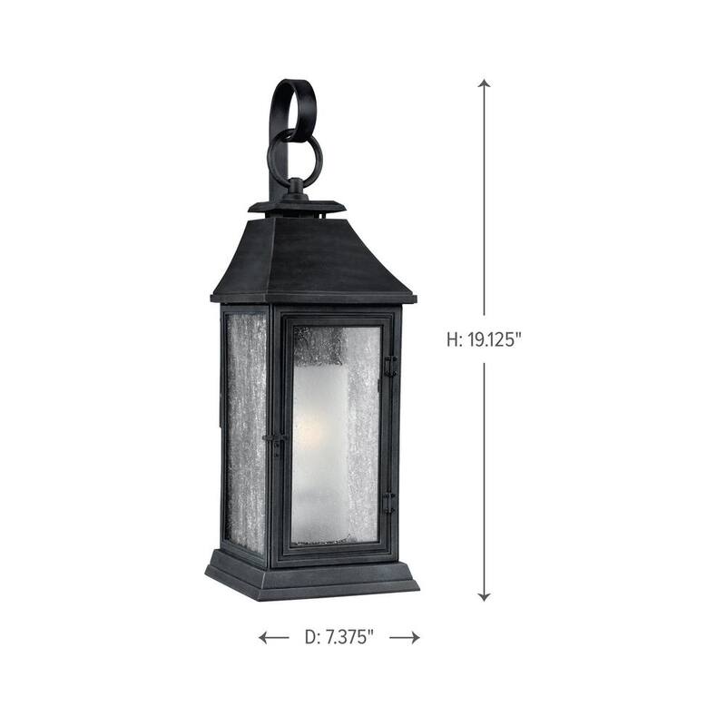 Iluminación de generación Linterna Pastor 1-Luz Oscuro Zinc Envejecido al Aire Libre 11.75 pulgadas Aplique de Linterna de Pared - OL10601DWZ