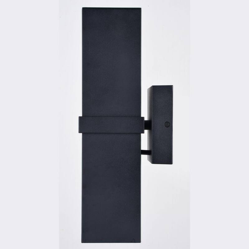Lámpara de pared contemporánea para exteriores VAXCEL Lavage de aluminio de 2 luces en cilindro negro - Iluminación hacia arriba y hacia abajo - T0661