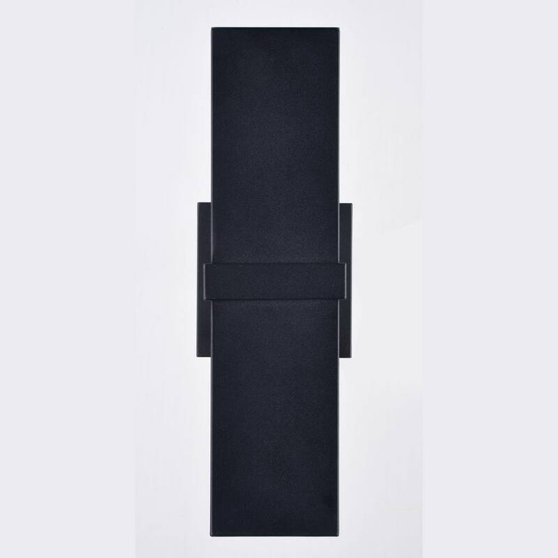Lámpara de pared contemporánea para exteriores VAXCEL Lavage de aluminio de 2 luces en cilindro negro - Iluminación hacia arriba y hacia abajo - T0661