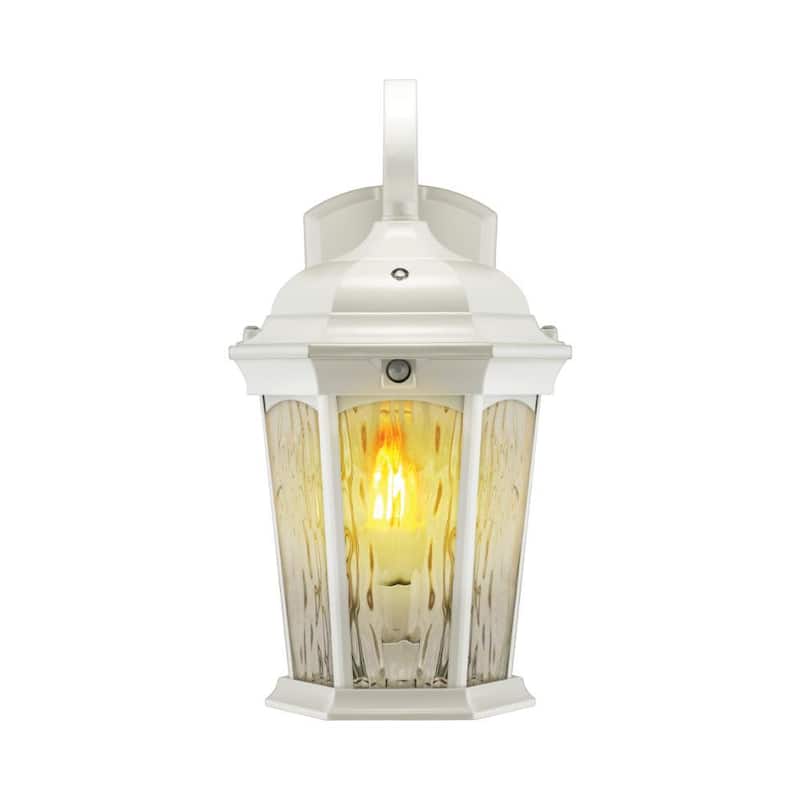 Euri Lighting 2-Light 14.6 in White Motion Sensing Integrated LED Outdoor Wall Lantern Sconce with Flickering Bulb/Clear Glass - EFL-140W-MD

Iluminación Euri, 2 luces, 14.6 pulgadas, lámpara de pared exterior con sensor de movimiento integrado, LED blanco, con bombilla parpadeante y cristal transparente - EFL-140W-MD
