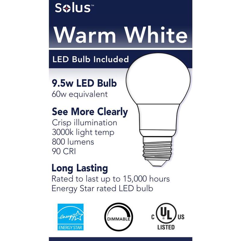 Aplique de pared exterior LED SOLUS Nautical de 1 luz en blanco 3000K ENERGY STAR con lente acrílica prismática blanca duradera - SPC75VL-LE26W-W